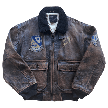 Avirex 1991 'Blue Angels' G-1 Leather Flight Jacket - S / M | S / M, Multicoloured