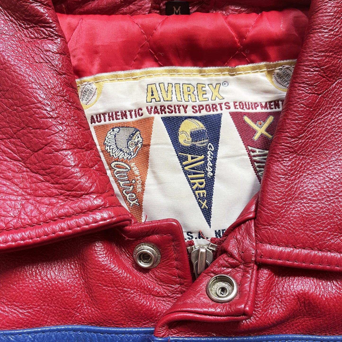 Avirex New York Lions Leather Varsity Jacket - M