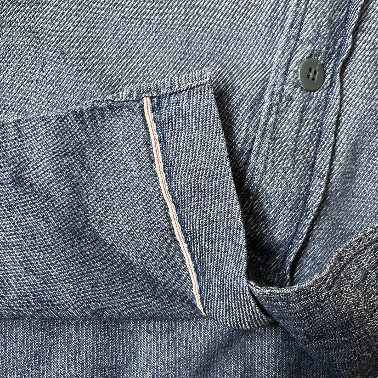 Evisu Script Denim Long Sleeve Shirt - L