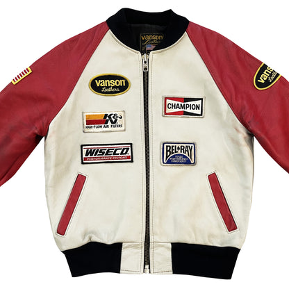 Vanson Leathers Race Team Leather Bomber Jacket - S