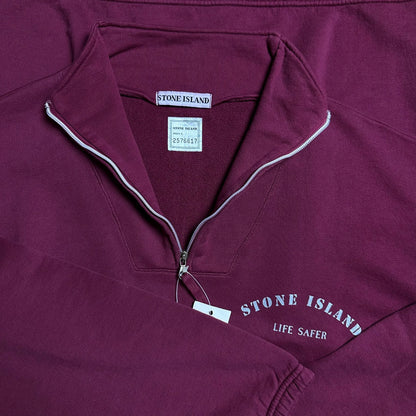 S/S 1993 Burgundy “Life Safer” Quarter Zip Pullover Sweater