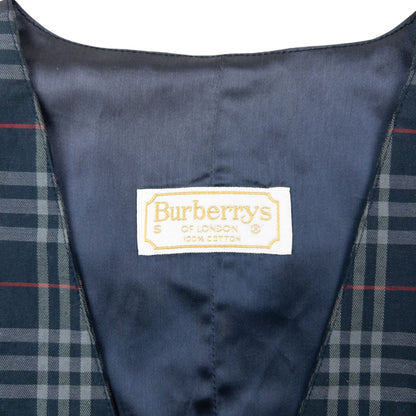 Vintage 90s Burberry Nova Check Waistcoat Womens Size S | Small, Navy