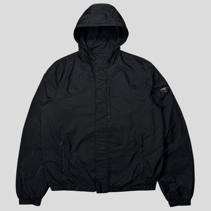 Prada Milano 2017 Triangle Plaque Logo Nylon Windbreaker Jacket - IT50 | Default Title, Black