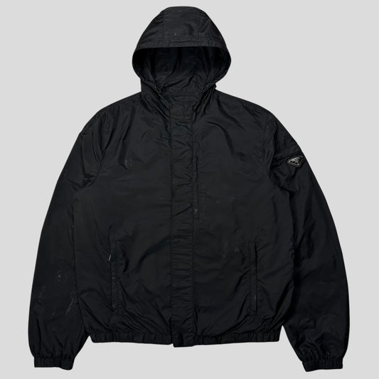 Prada Milano 2017 Triangle Plaque Logo Nylon Windbreaker Jacket - IT50 | Default Title, Black