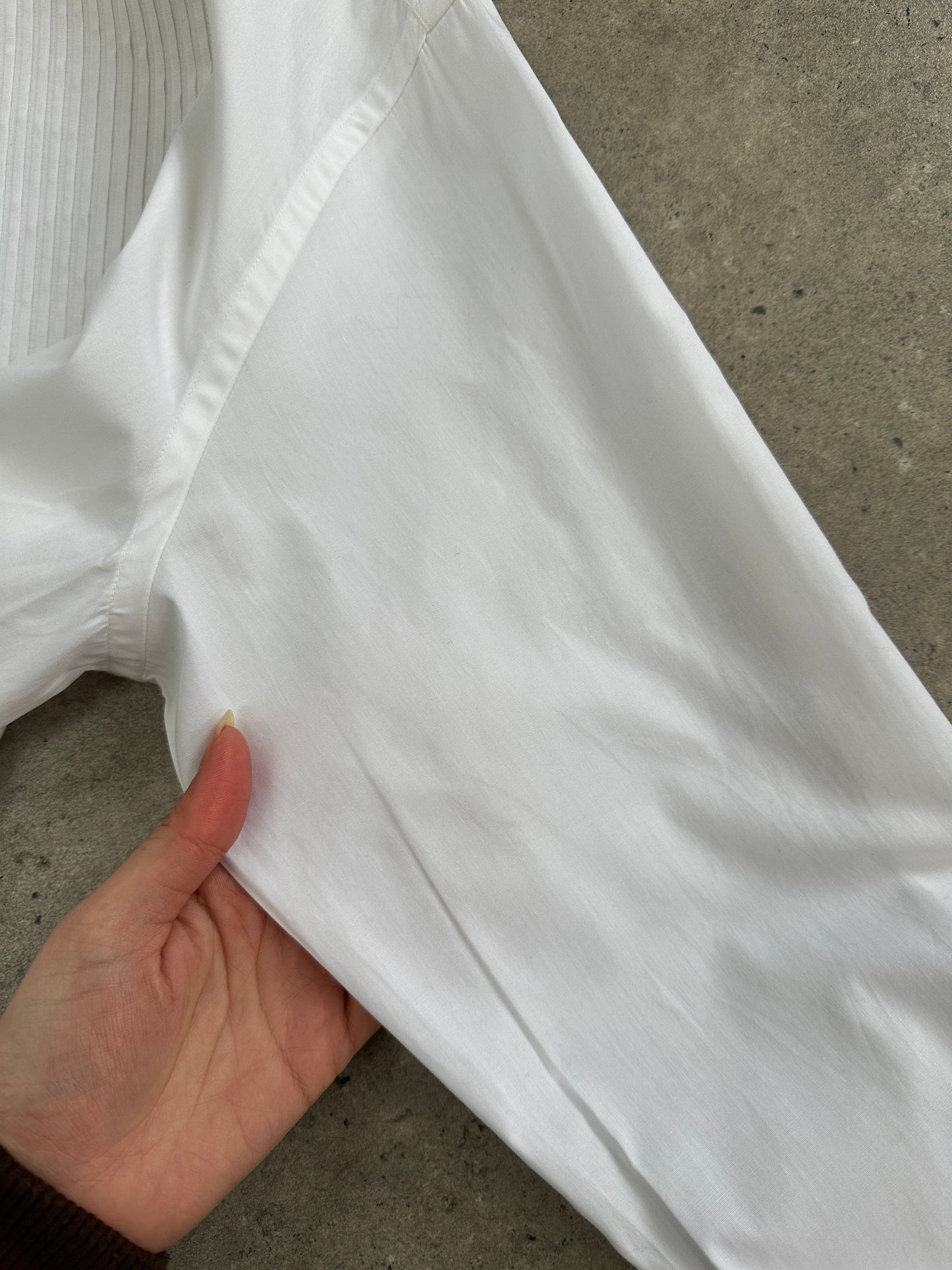 Italian Vintage Wing Collar Tuxedo Dress Shirt - L