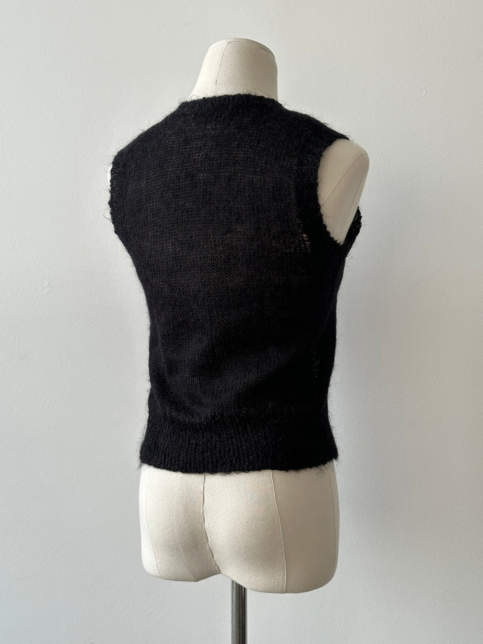 Vintage 1990s Mohair V Neck Top - S