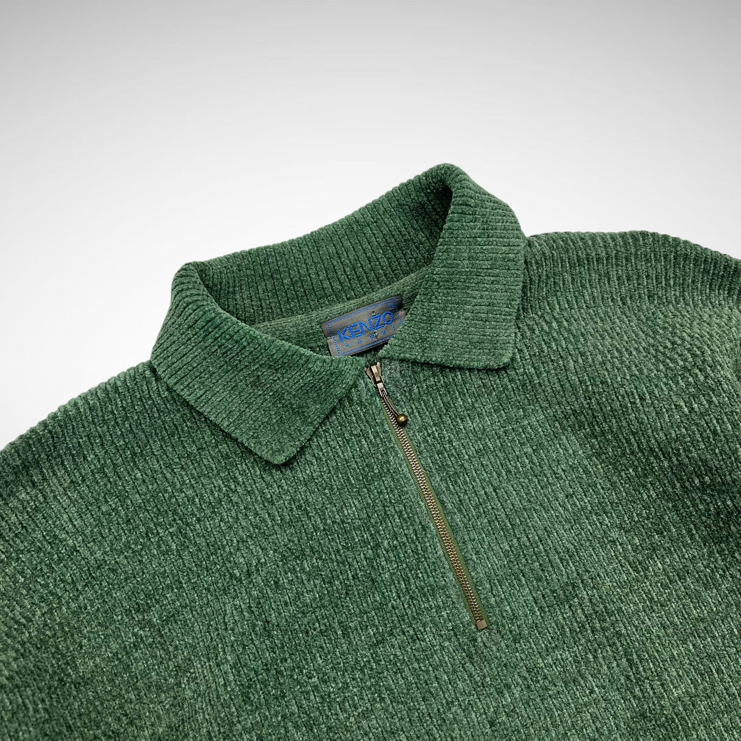 Kenzo Wool 1/4 Zip Collar Knit (1990s)