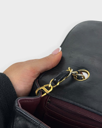 1980s Vintage Chanel Black Lambskin Diana Square Single Flap Bag 24K GHW | O/S, Multicoloured