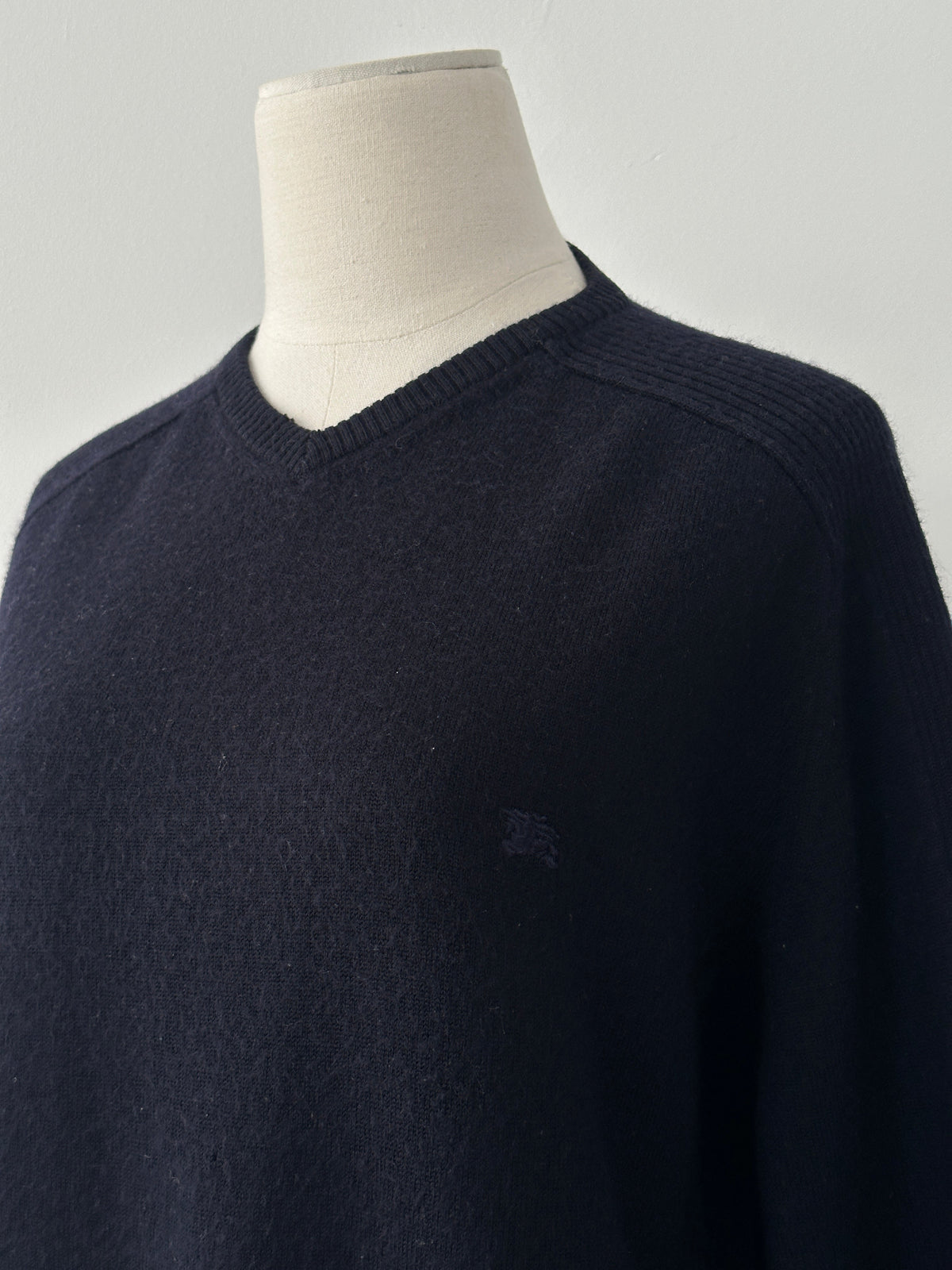 Burberry London 1990s Wool V Neck Knit Jumper - M