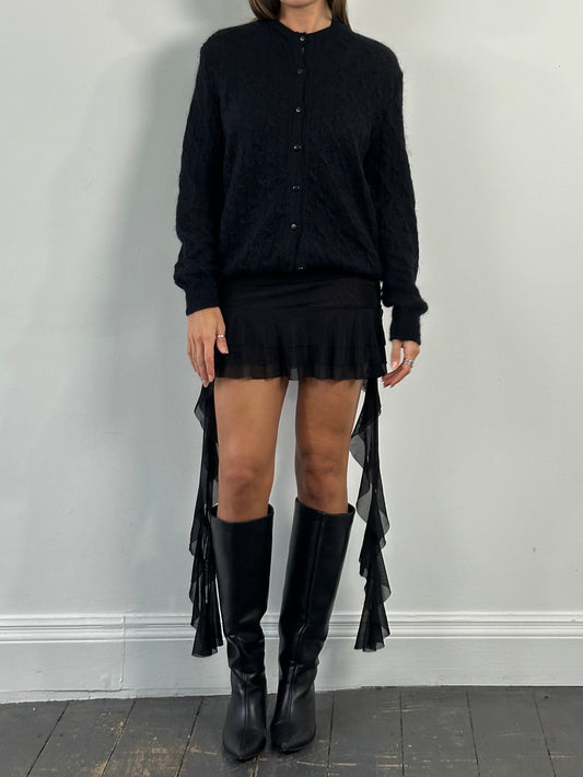 Vintage 1990s Layered Ruffle Mini Skirt - S