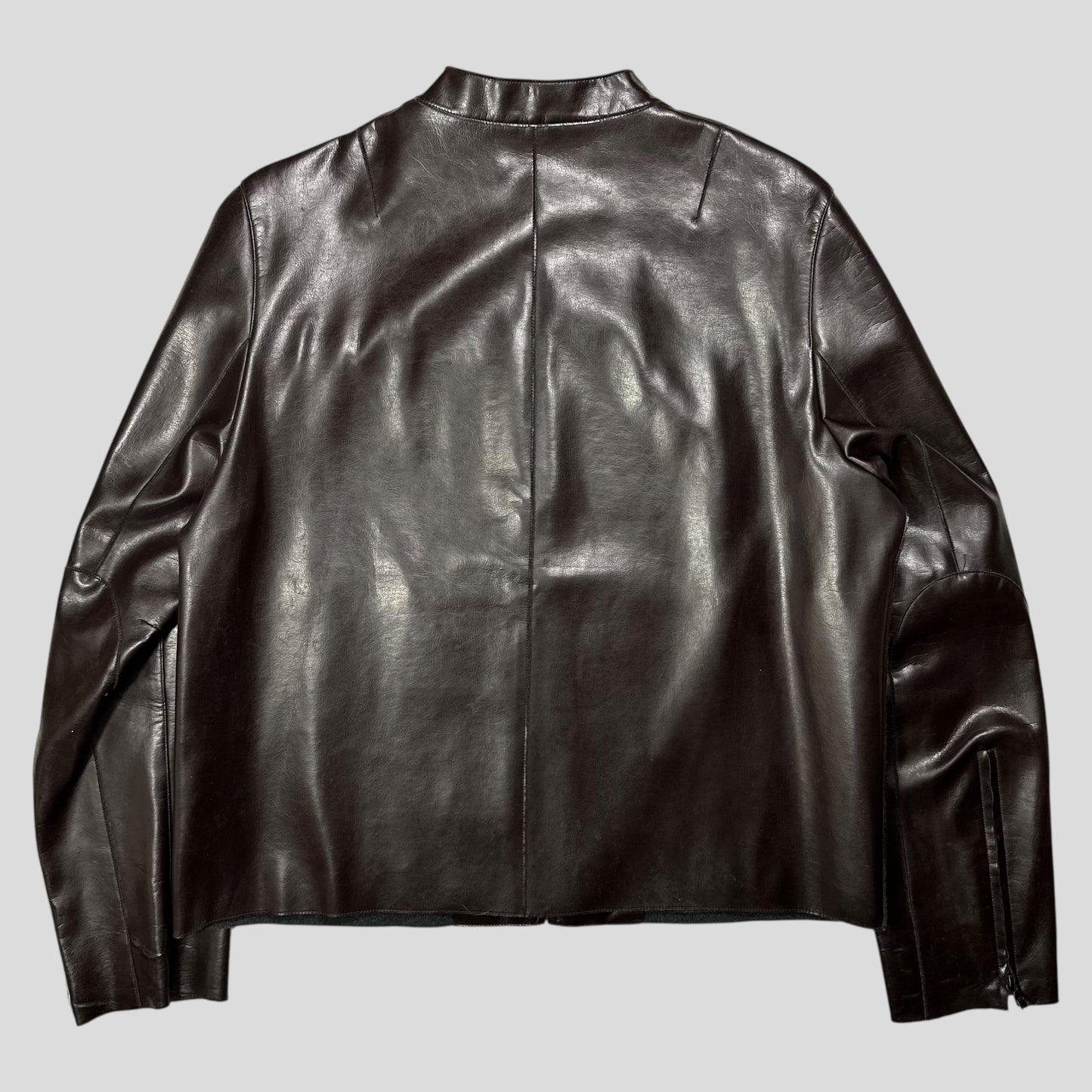 Neil Barrett AW00 PVC & Wool Leather Like Moto Jacket - L/XL | Default Title, Glossy Black