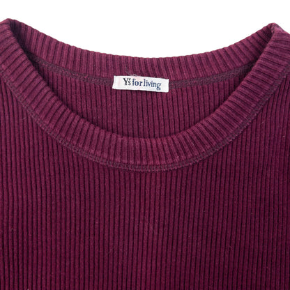 Vintage 90s Yohji Yamamoto Ribbed Jumper Womens Size S | Small, Purple