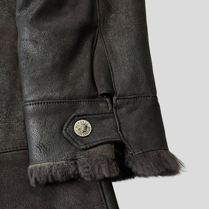 Versace VJC 90’s Leather Fur Sheepskin Afghan Coat - M | Default Title, Black