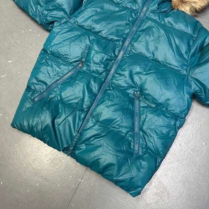 Duvetica Fur Hood Puffer Jacket In Blue ( S )