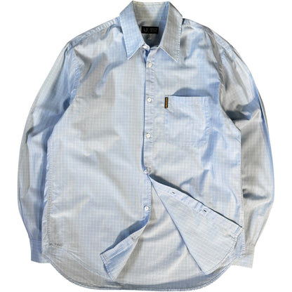 Armani Jeans 00’s Windowpane Check Shirt L | Large, Blue