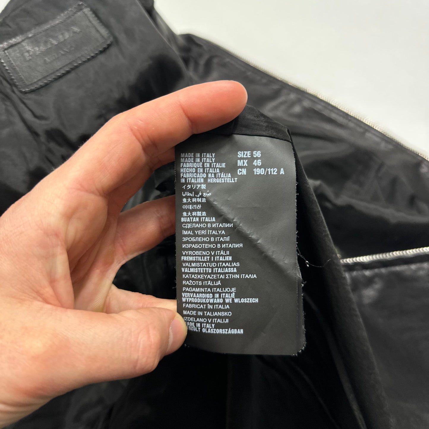 Prada Milano 2013 Lambskin Leather Biker Pocket Jacket - L | Default Title, Black