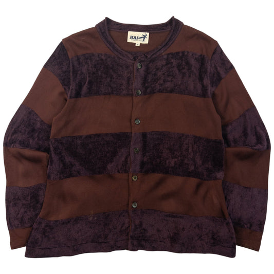 Vintage 90s Hai Sporting Gear By Issey Miyake Velour Cardigan SAMPLE Womens Size S | Small, Brown