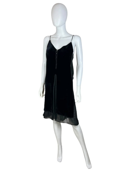 Miu Miu 1990s velvet sheer slip dress