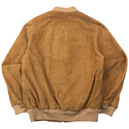 Vintage 90s Burberry Suede Bomber Jacket Size S | Small, Brown