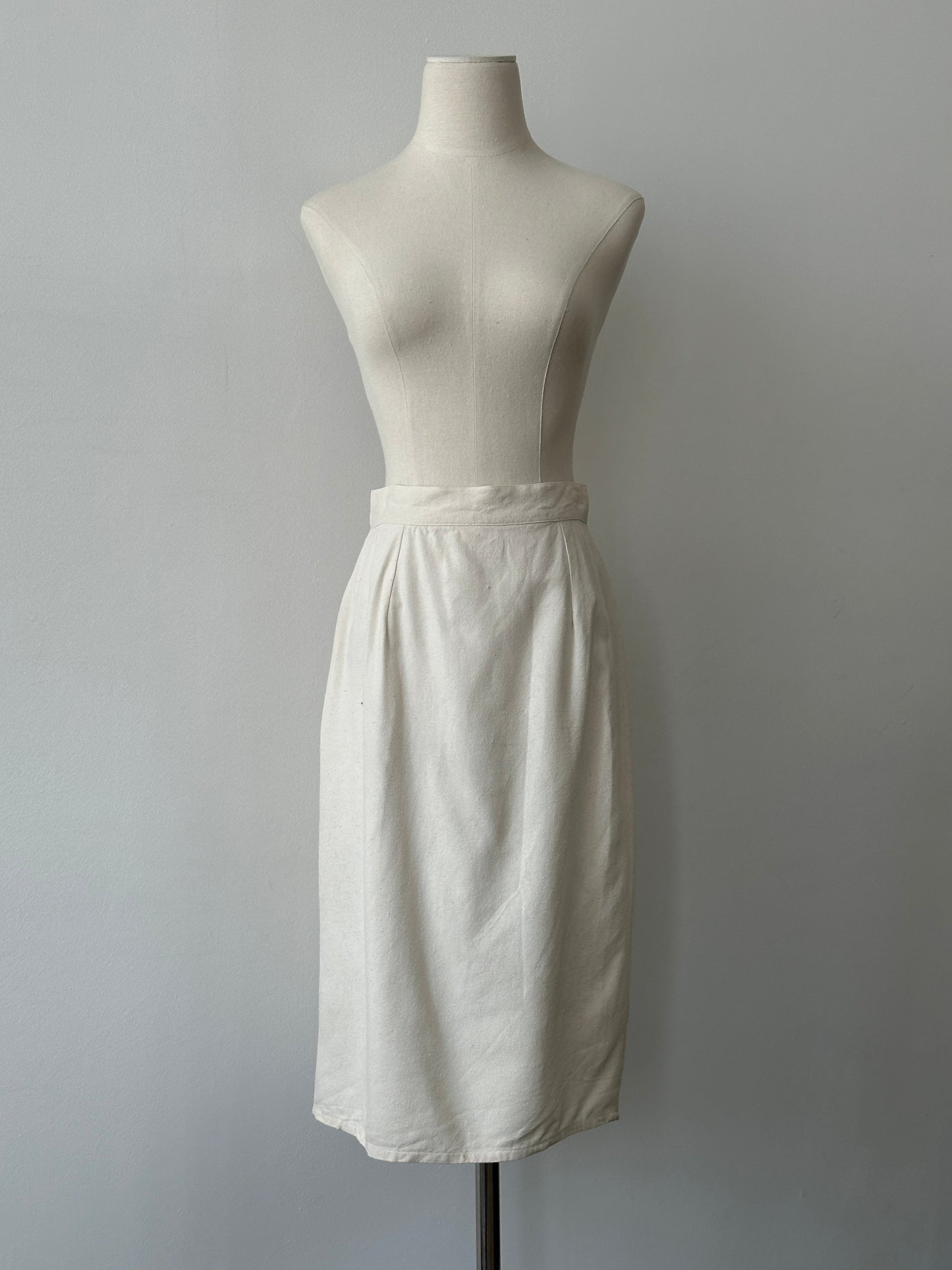 Vintage 1990s Pure Silk Midi Skirt - W26