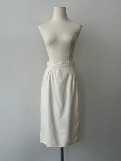 Vintage 1990s Pure Silk Midi Skirt - W26