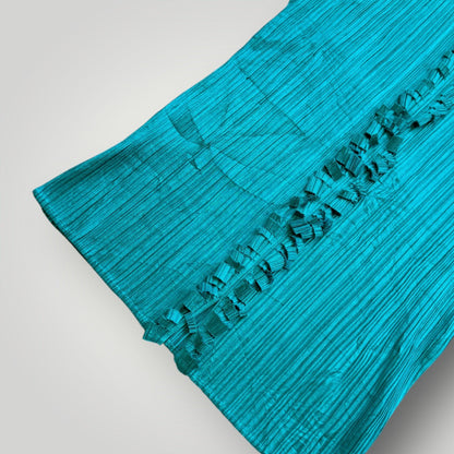 2000's Issey Miyake Ruffled Pleated Top 3 | O/S, Green