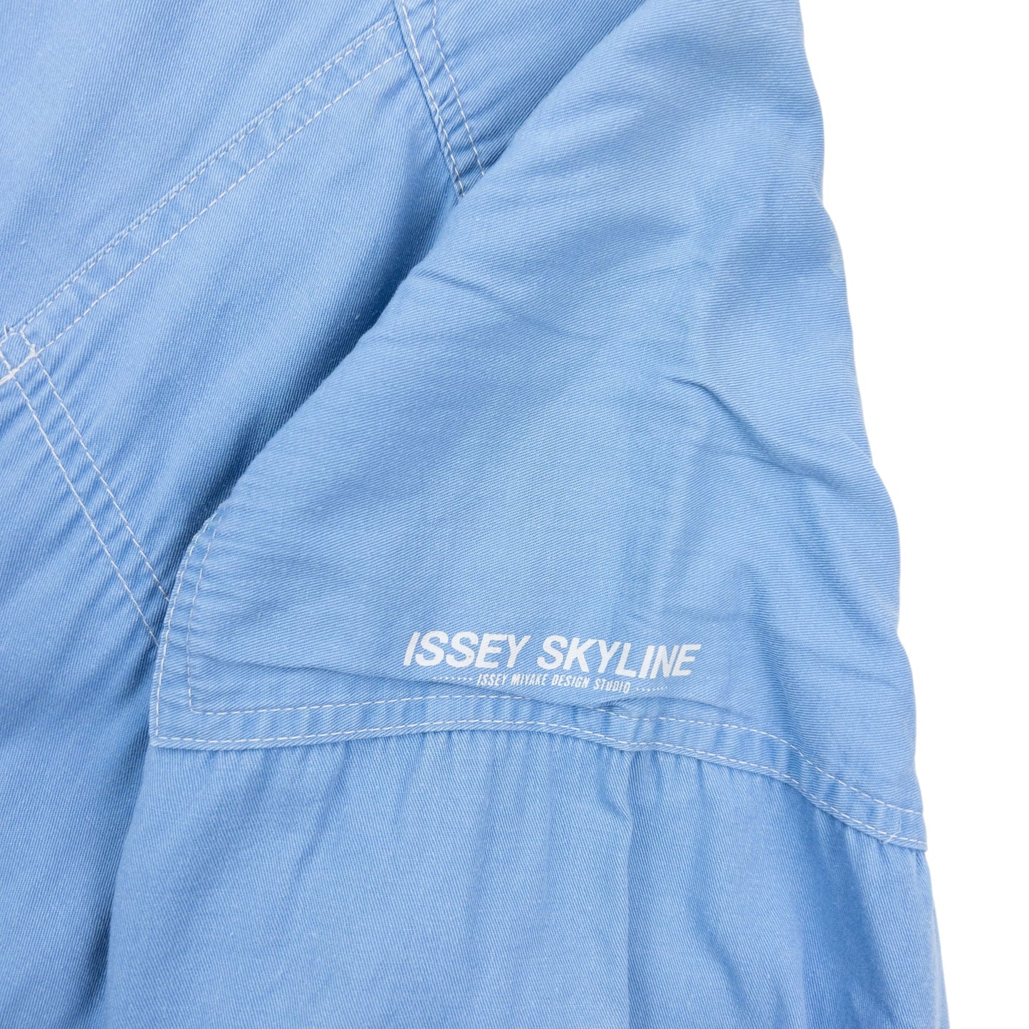 Vintage 80s Issey Miyake Skyline Long Sleeve Button Up Shirt Size S | Small, Blue