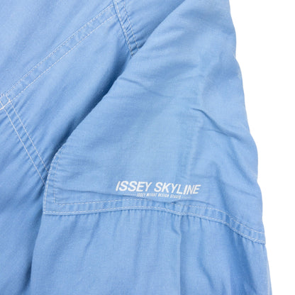 Vintage 80s Issey Miyake Skyline Long Sleeve Button Up Shirt Size S | Small, Blue