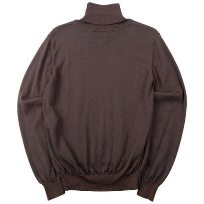 Vintage 90s Versace Jeans Couture Embroidered Knitted Turtleneck Jumper Womens Size S | Small, Brown