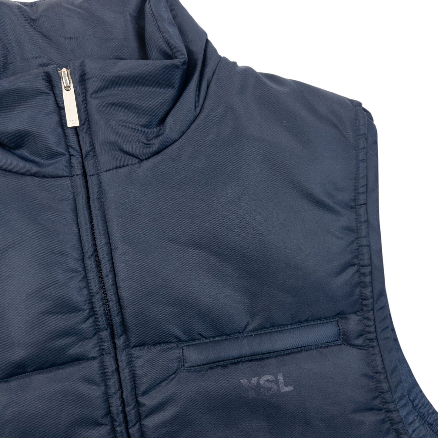 Vintage 2000s YSL Yves Saint Laurent Zip Up Puffer Gilet Womens Size S | Small, Navy