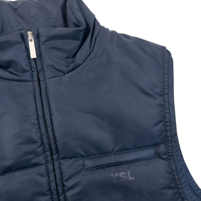 Vintage 2000s YSL Yves Saint Laurent Zip Up Puffer Gilet Womens Size S | Small, Navy