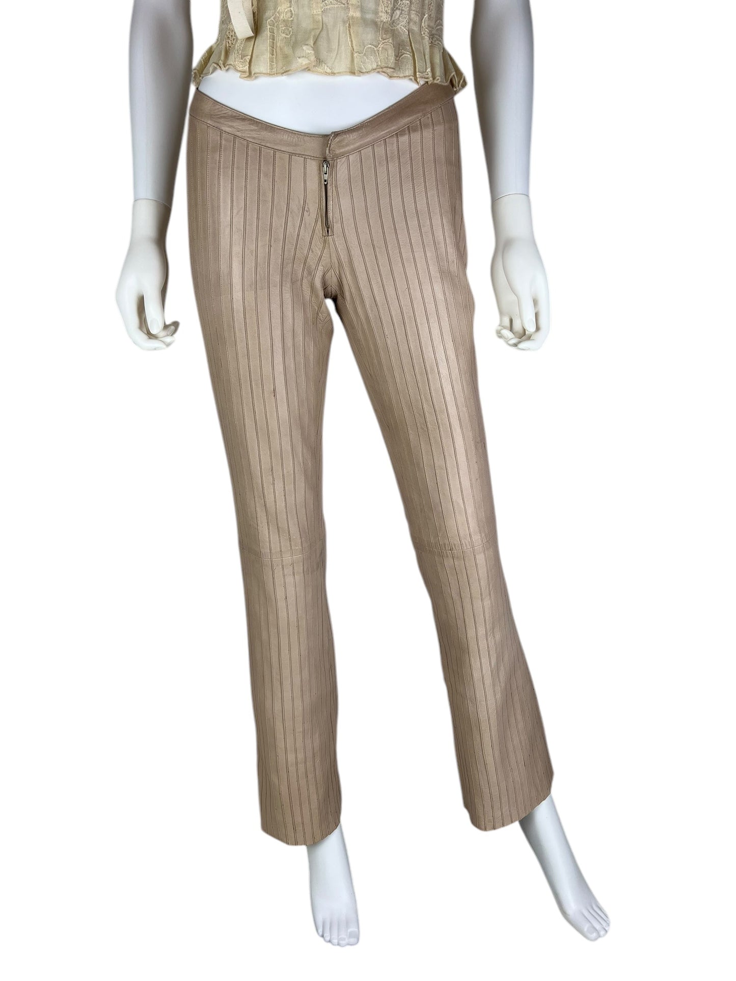 Gucci F/W 1999 leather pinstripe trousers Tom Ford era
