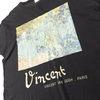Vintage Vincent Van Gough Irises Painting Graphic T Shirt Size M