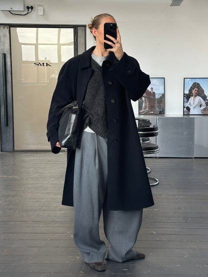 Italian Vintage 1990s Wool Cashmere Belted Coat - XXL