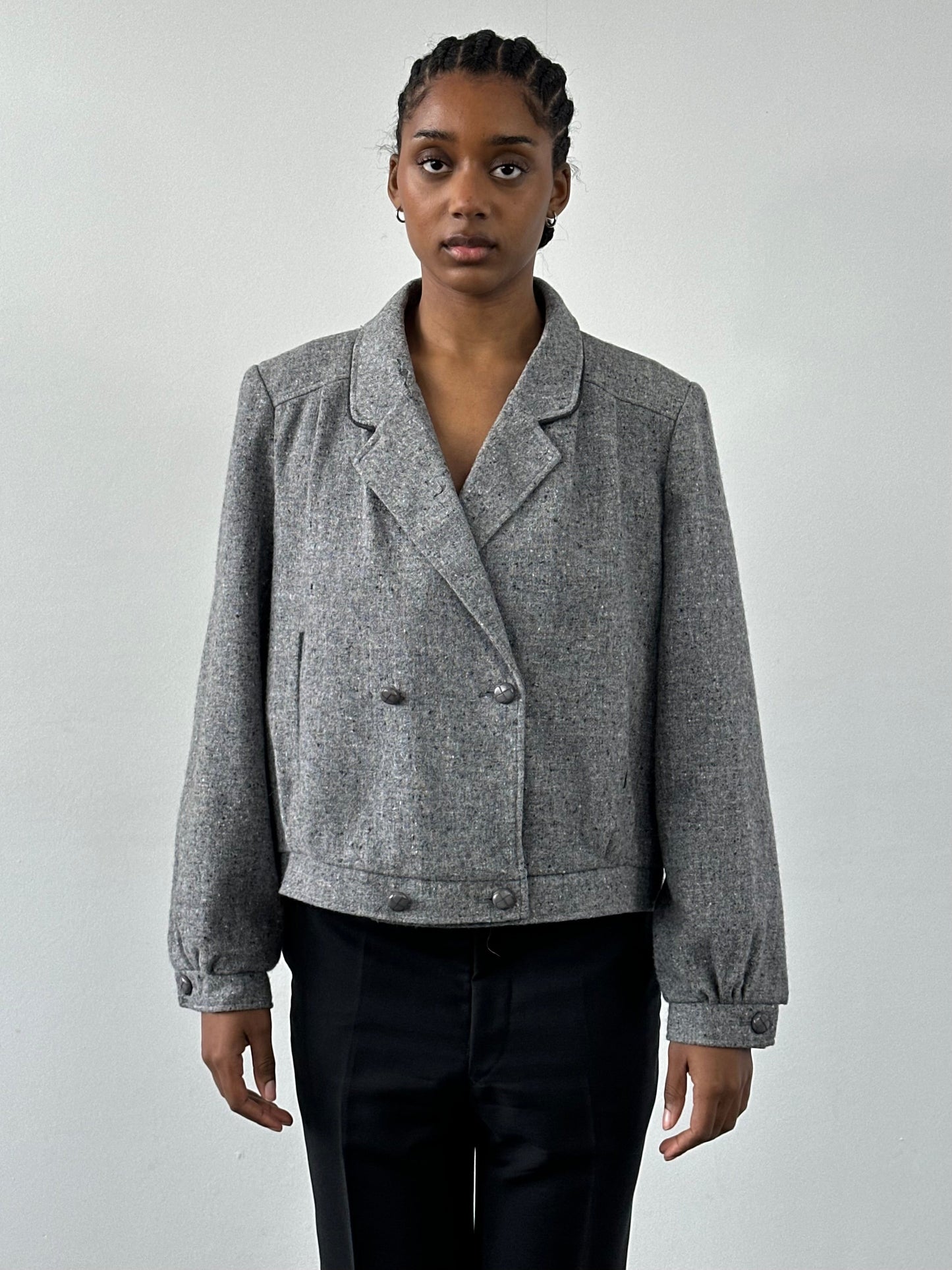 British Vintage 1980s Pure Wool Bomber Jacket - M