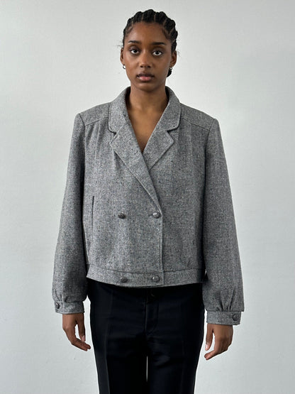 British Vintage 1980s Pure Wool Bomber Jacket - M