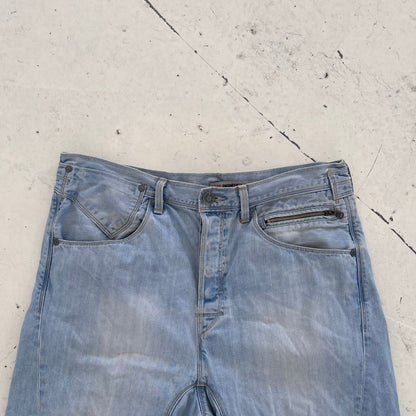 vintage levis engineered buckleback shorts | Blue, Red