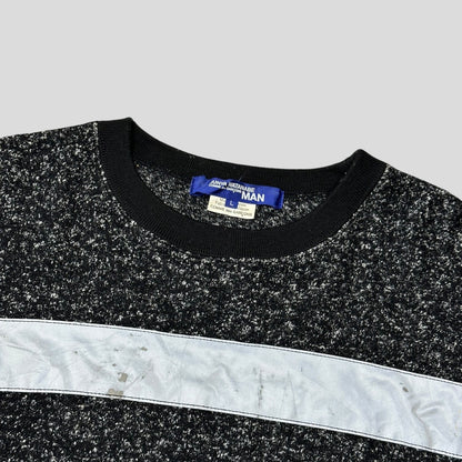 Junya Watanabe MEN 2018 Speckled 3M Reflective Panelled Knit - L (M) | Medium, Grey