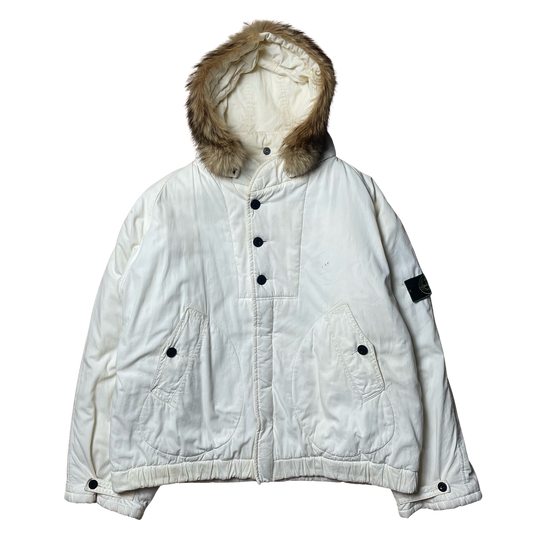 A/W 1985 White Coyote Fur Trim Hood Jock Country Jacket