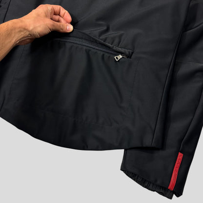 Prada Sport 1999 Jet Black Stash Pocket Soft Nylon Cycle Jacket - IT48 | Default Title, Jet Black