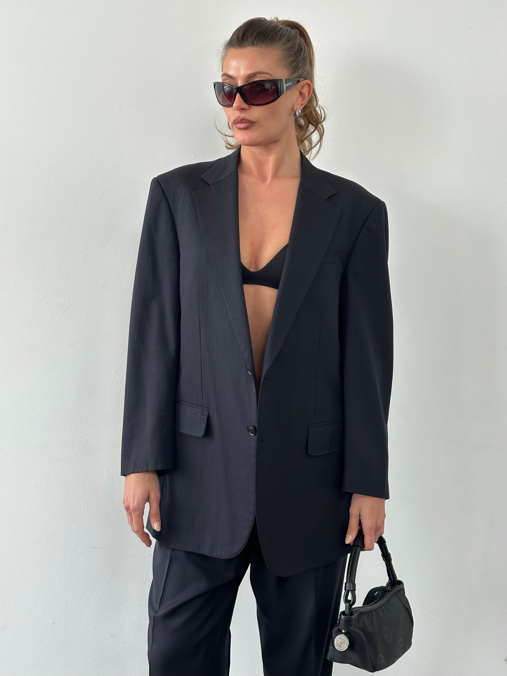 Burberry 2000s Wool Stripe Single Breasted Suit - 44R/W32