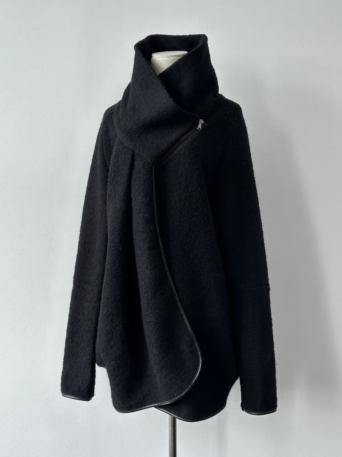 Vintage 2000s Wool Double Faced Asymmetric Wrap Coat - XL