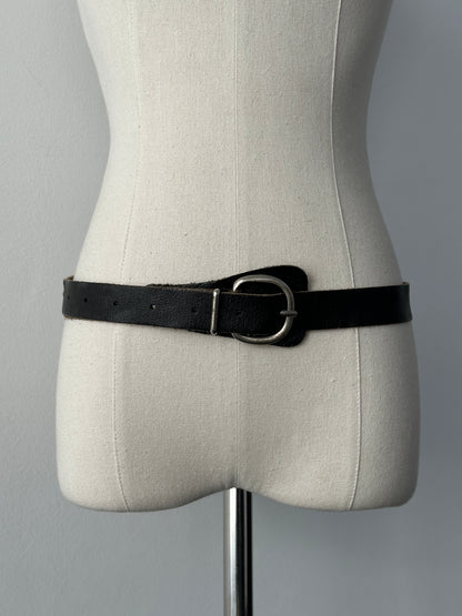 Vintage 1990s Leather Double Wrap Slim Belt - W22-26