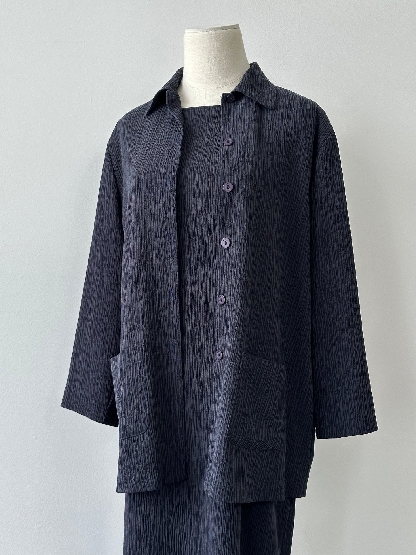 St Michael 1990s Cupro Textured Two Piece Set - L