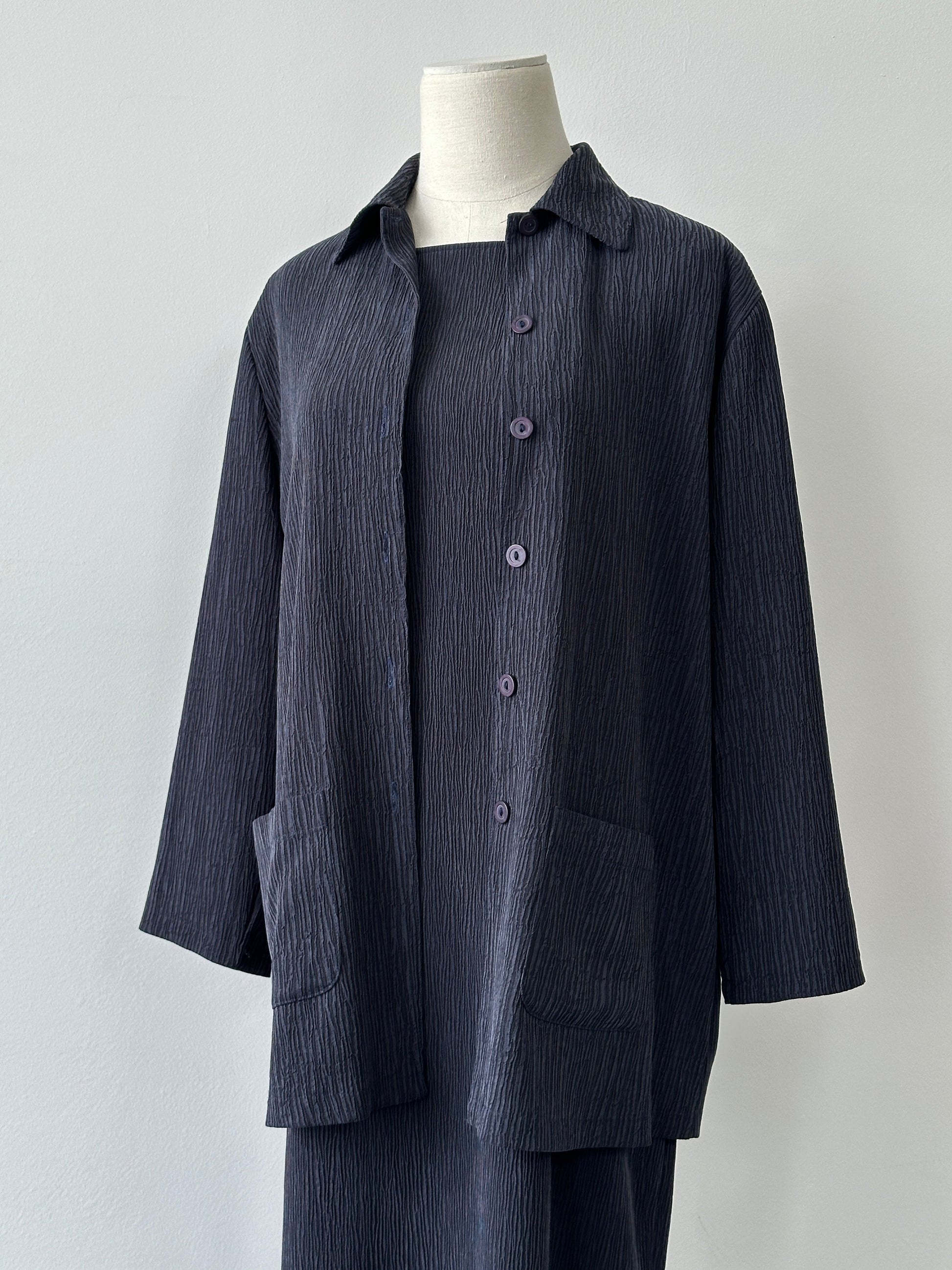 St Michael 1990s Cupro Textured Two Piece Set - L
