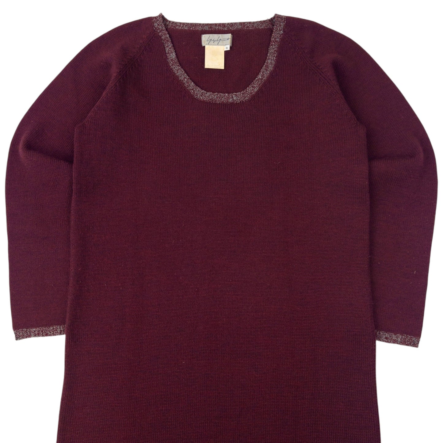 Vintage 90s Yohji Yamamoto Knitted Jumper Dress Womens Size L | Large, Burgundy