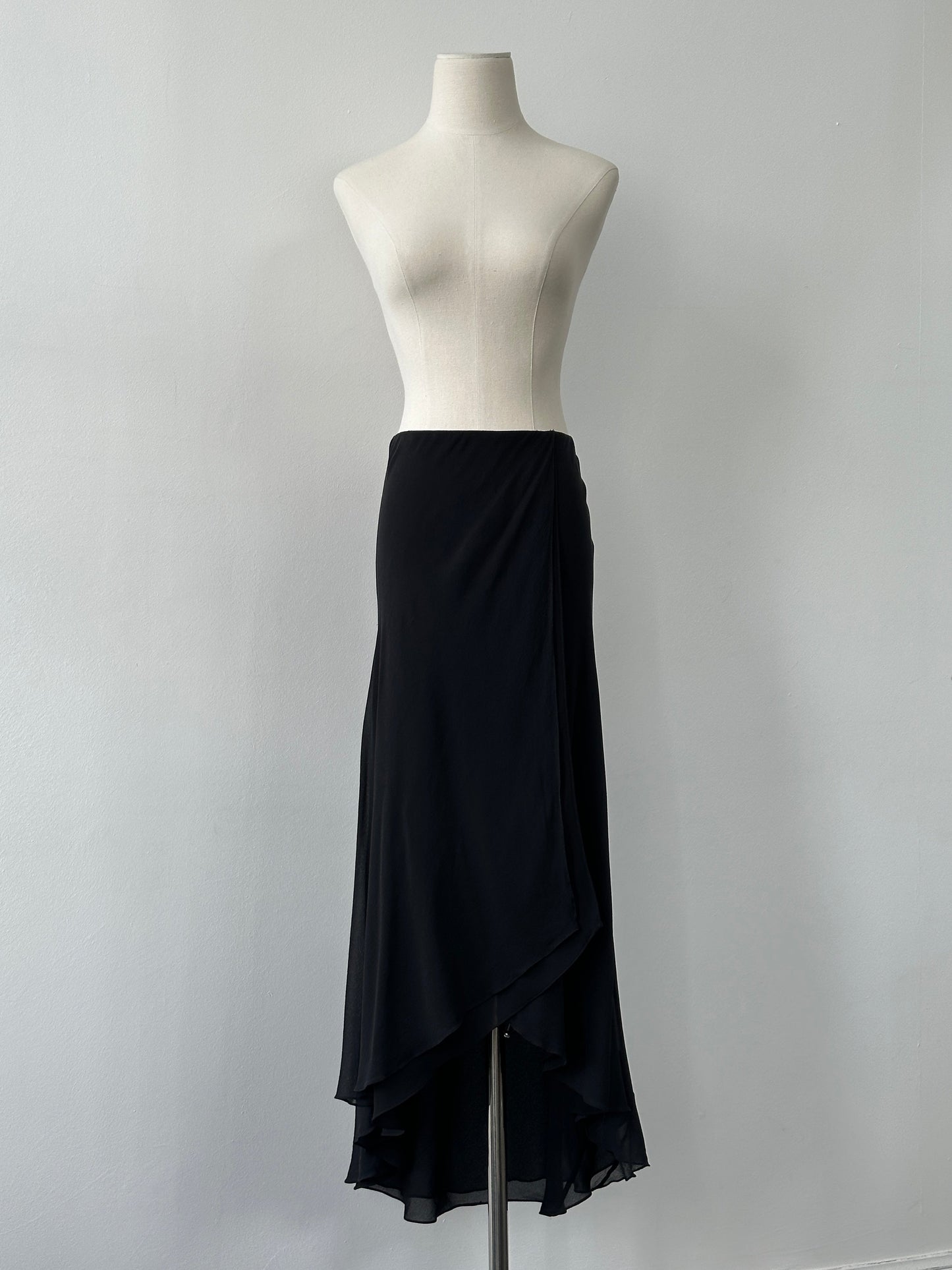 Ralph Lauren 2000s Pure Silk Wrap Maxi Skirt - W32