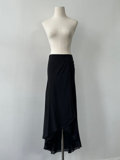 Ralph Lauren 2000s Pure Silk Wrap Maxi Skirt - W32