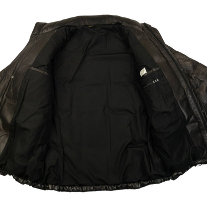 Vintage 2000s Yohji Yamamoto A.A.R Leather Puffer Jacket Size M | Medium, Black