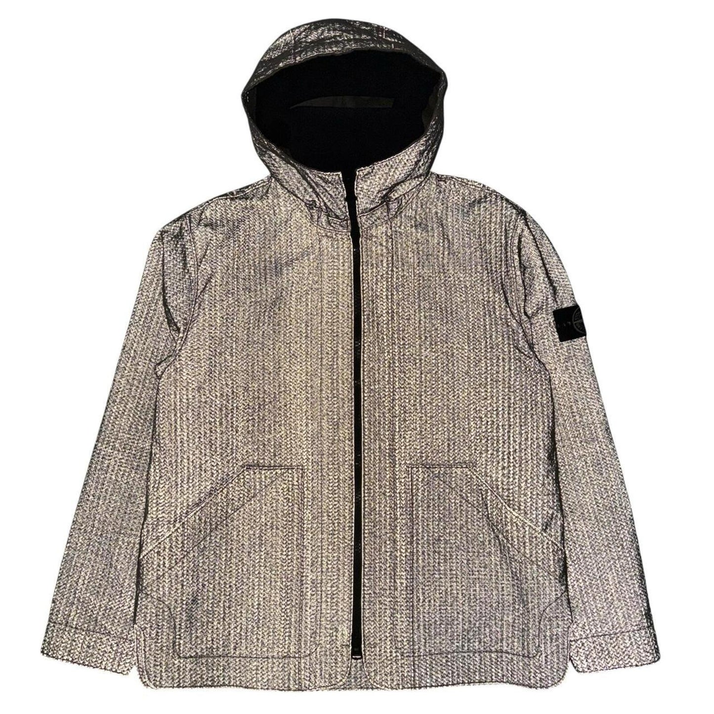 Stone Island Needle Punched Reflective Jacket | XL, Reflective Grey
